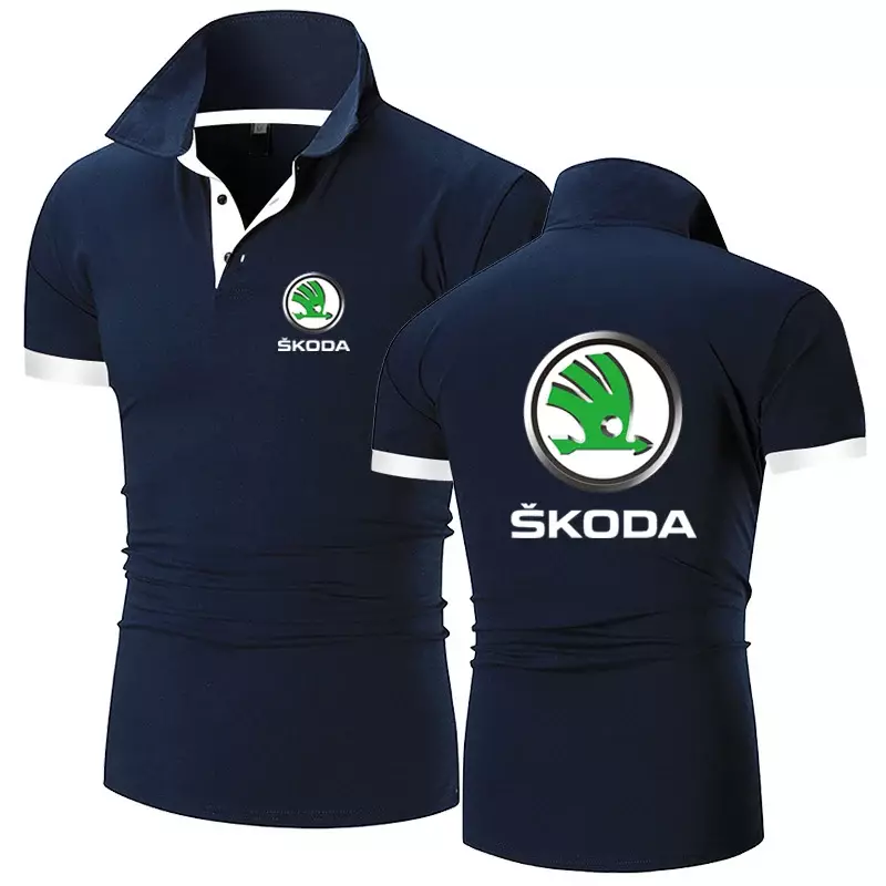 2024 Summer New Men Skoda Collar Hollow Short-sleeved Polo Shirt Breathable Business Comfortable Fashion T-Shirt Tops