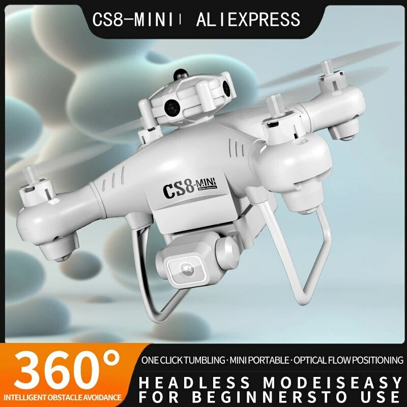 Cs8 mini drone 4k doppel kamera hd profession elle hindernis vermeidung 360 ° rc weitwinkel einstellbar esc rc quadcopter spielzeug als geschenk