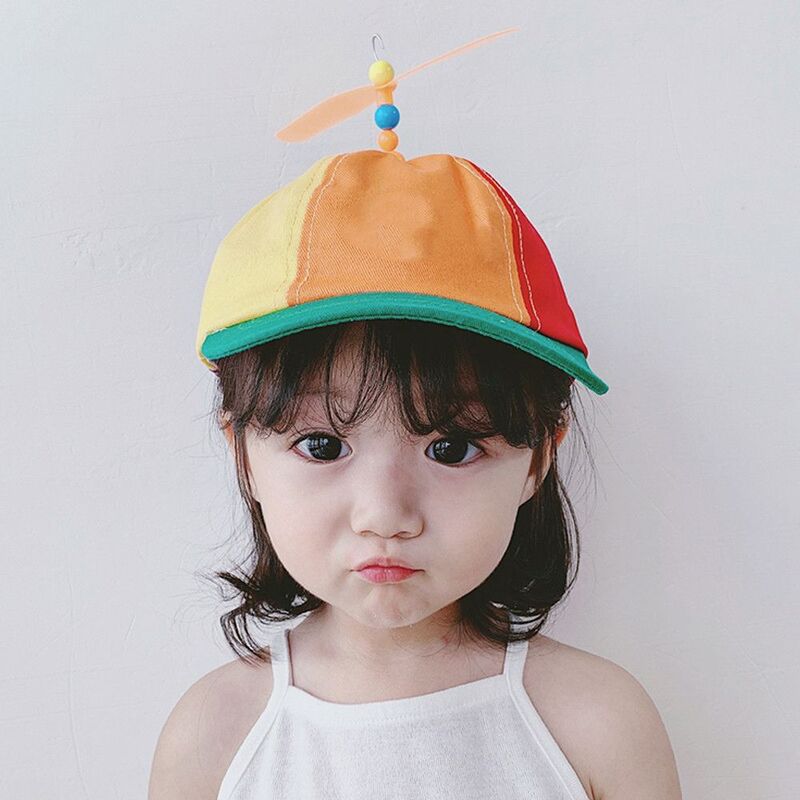 ไม้ไผ่ Dragonfly Rainbow Sun หมวกตลกผจญภัยหมวกหมวก Snapback หมวกเฮลิคอปเตอร์ใบพัดออกแบบสำหรับเด็กเด็กหญิงเด็กชายผู้ใหญ่