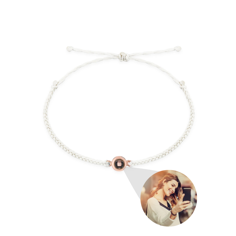 Koło zdjęcie bransoletka projekcja bransoletki spersonalizowane niestandardowe zdjęcie bransoletka z parą nekrobiżuteria prezent dla kobiet mężczyzn