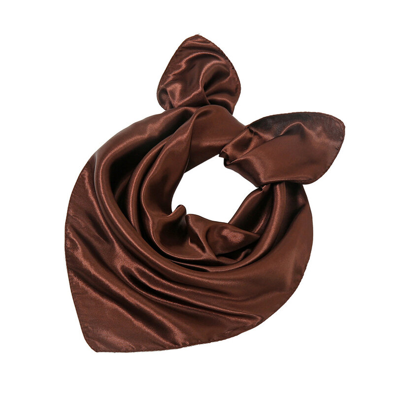 60*60cm Women Solid Color Silk Scarf Spring Autumn Fashion New Simple Square Scarfs For Ladies Female Scarf