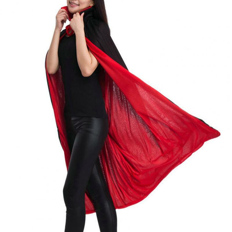 Capa de Halloween Unisex, traje negro y rojo, juego de rol, doble capa con cordones, cuello alto, fiesta de Cosplay