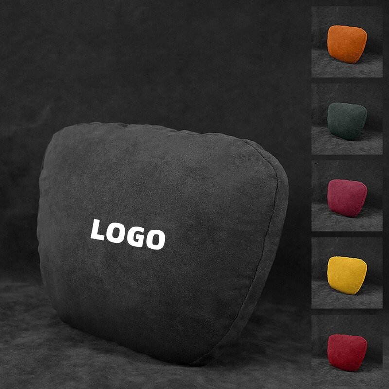 Custom Embroidered Logo Car Headrest Neck Pillow Car Seat Support Maybach S Class Design High End Soft Suede Rest Pillow Cushion