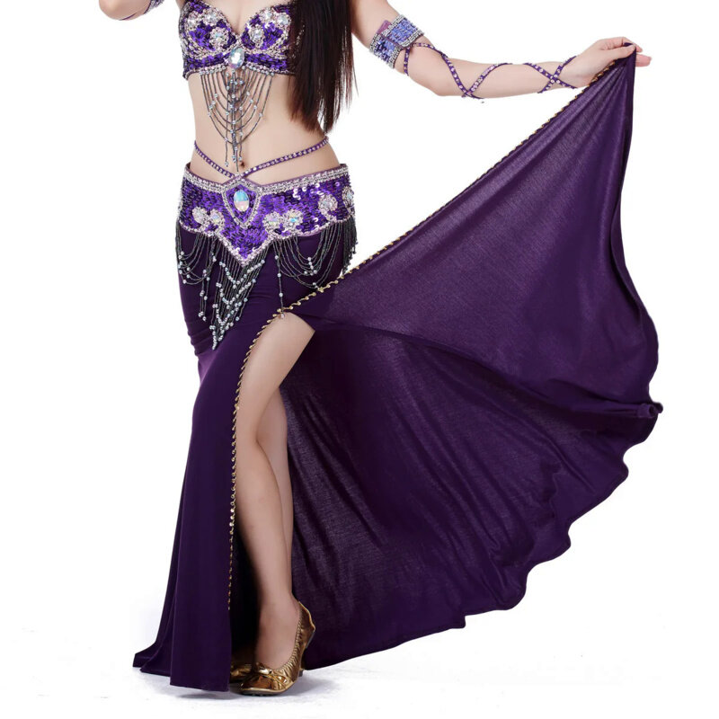 1pcs/lot Women Belly Dance Costume Professional Performances Split Skirt Dress Oriental Dancing skirt