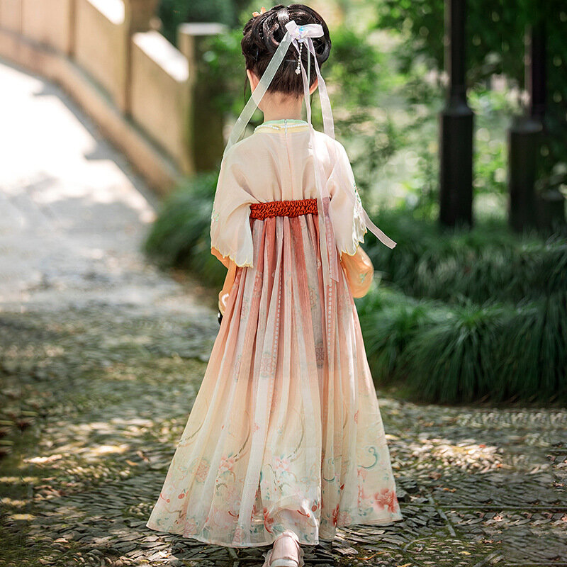 الصينية القديمة زي الفتيات Hanfu الجنية التطريز الأزهار فساتين تانغ سلالة الأميرة الرقص تأثيري فستان المرحلة