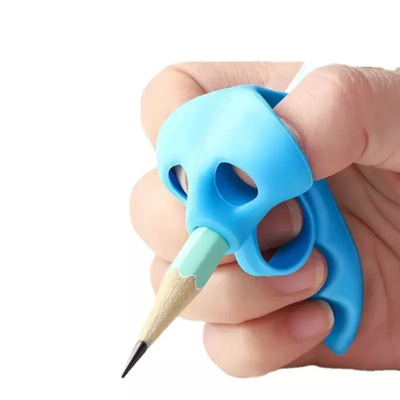 Portapenne a matita in Silicone a 5 dita per bambini che scrivono strumento di apprendimento dispositivo di correzione della postura con impugnatura di cancelleria