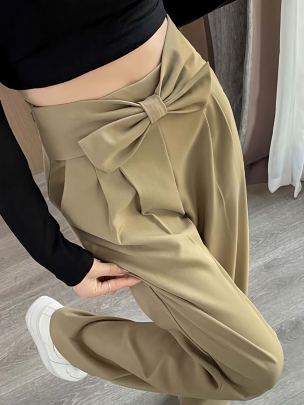 Calças de Cintura Alta Terno Calças Retas das Mulheres Perna Larga Solta Caiu Formas de Esfregar Pear Calças Casuais das Mulheres Moda Coreana Nova