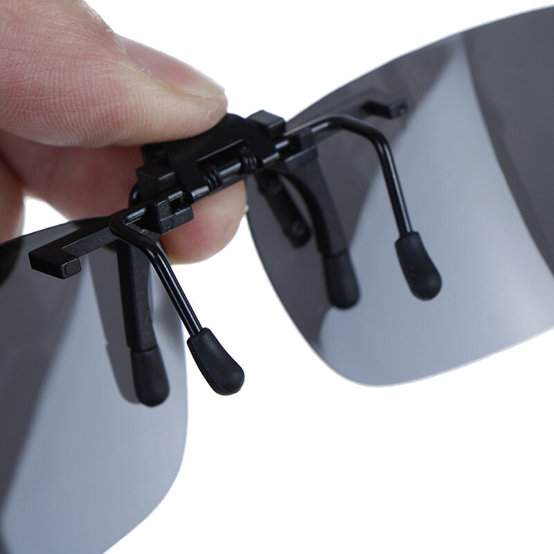 Clip-On óculos polarizados, dia e visão noturna, lente flip-up, óculos de condução