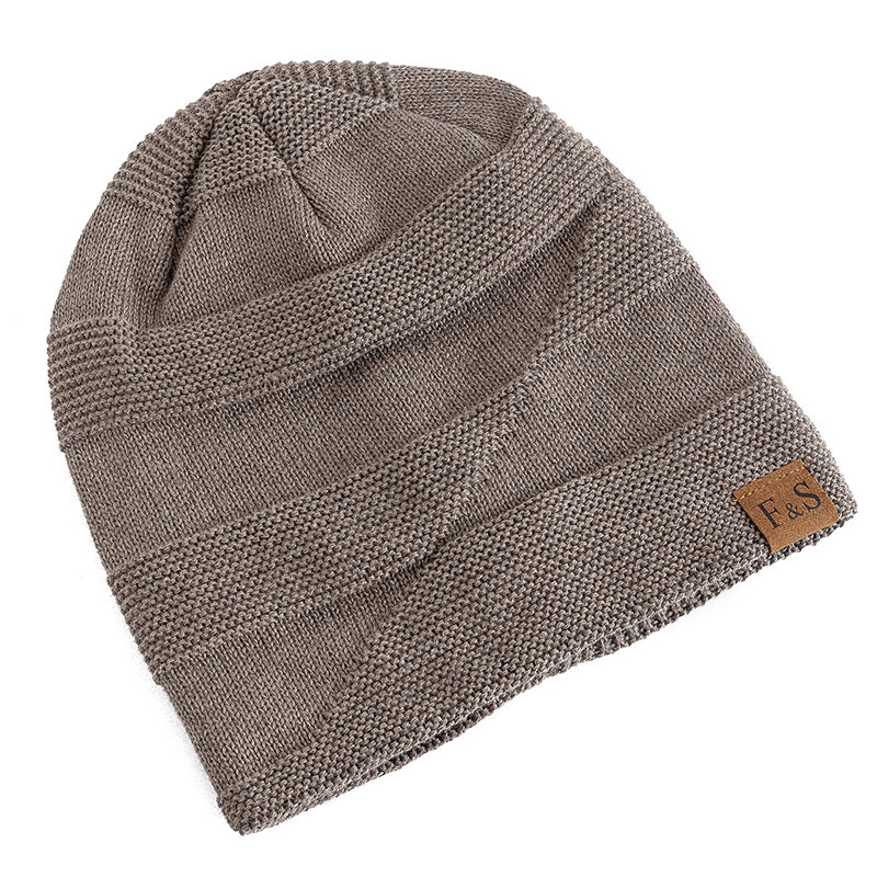 Unisex Slouchy inverno chapéus, adicionar pele forrado, homens e mulheres, gorro quente, decoração de etiqueta casual, malha chapéus, novo