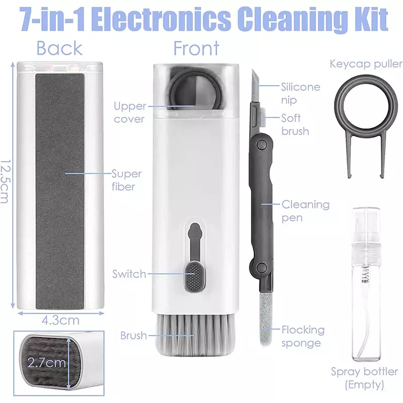 7-In-1 Keyboard Cleaning Kits Airpods Cleaner Headset Cleaner Laptop Scherm Reiniging Bluetooth Oortelefoon Reinigingsset