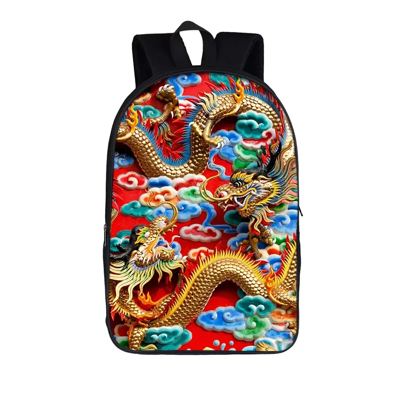 Mochila con estampado de dragón chino para hombres y mujeres, bolsas de almacenamiento de viaje, mochilas escolares para niños, adolescentes, niños y niñas, mochila para computadora portátil