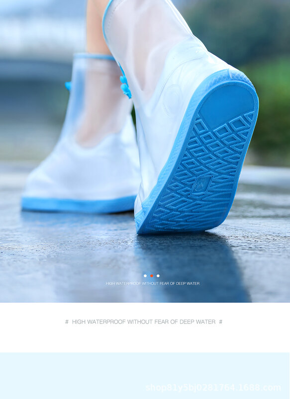 Sarung sepatu pelindung wanita, bahan silikon tahan air hujan tebal Anti slip