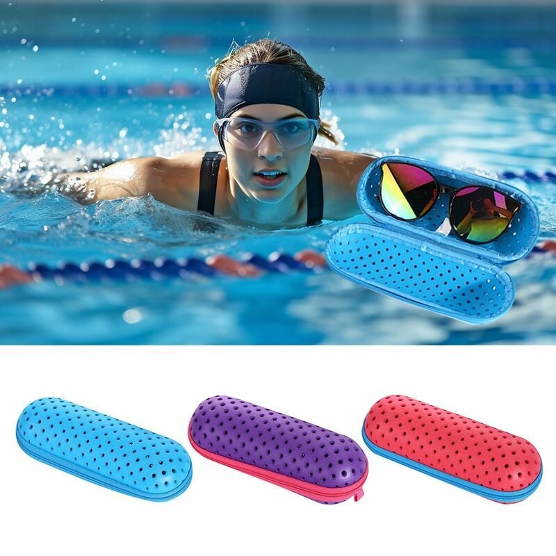 กล่องเก็บแว่นตาว่ายน้ำแบบพกพากล่องใส่ kacamata baca ระบายอากาศได้ดีเนื้อนุ่มอุปกรณ์จัดระเบียบสำหรับอุปกรณ์ว่ายน้ำ
