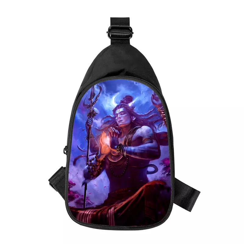 Shiva กระเป๋าพิมพ์ลาย3D ใหม่ของผู้ชายกระเป๋าสะพายข้างกระเป๋าคาดหน้าอกสะพายไหล่สำหรับผู้หญิงแนวทแยงมุมกระเป๋าคาดเอวโรงเรียนสามีกระเป๋าหน้าอกผู้ชาย