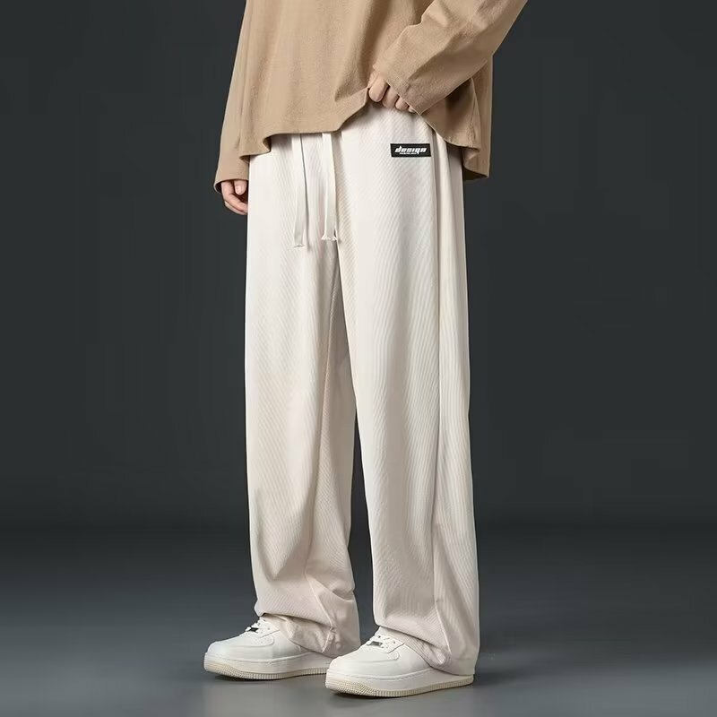 Y2k celana jogging pria, Bawahan Korea ulasan banyak pakaian sederhana longgar, celana luar ruangan kasual Hip Hop