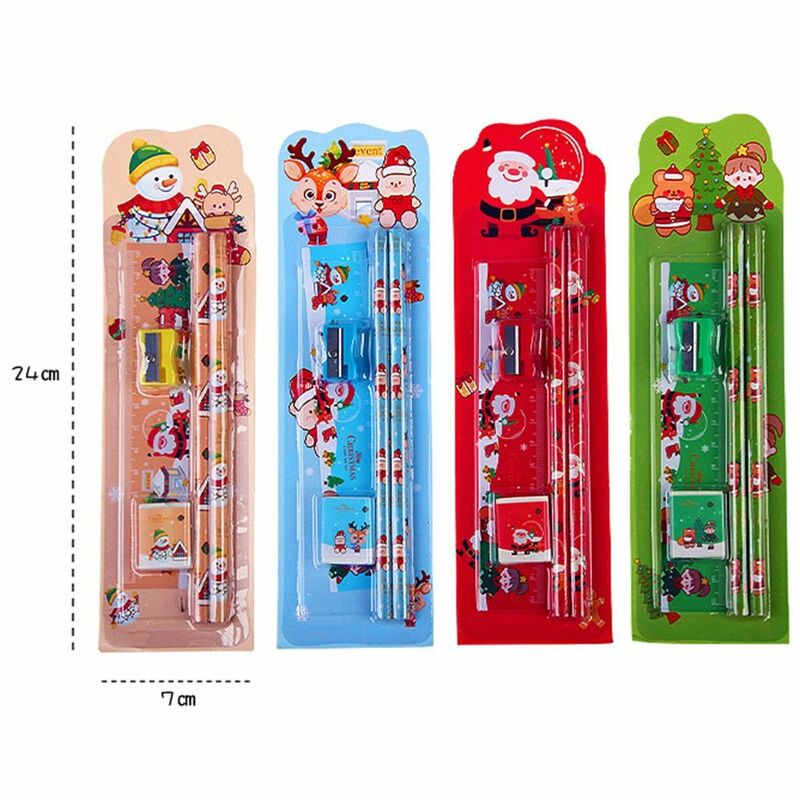 Pencil Sharpener School Supplies Girl Boy Eraser Children's Stationery Gifts Christmas Stationery Set Gift Box Writing Tool