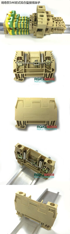 난연성 전자 액세서리 및 소모품, RJ2 WTL 6/1 전류 단자, 6 평방 미터, 구리 부품, V0, 10 개