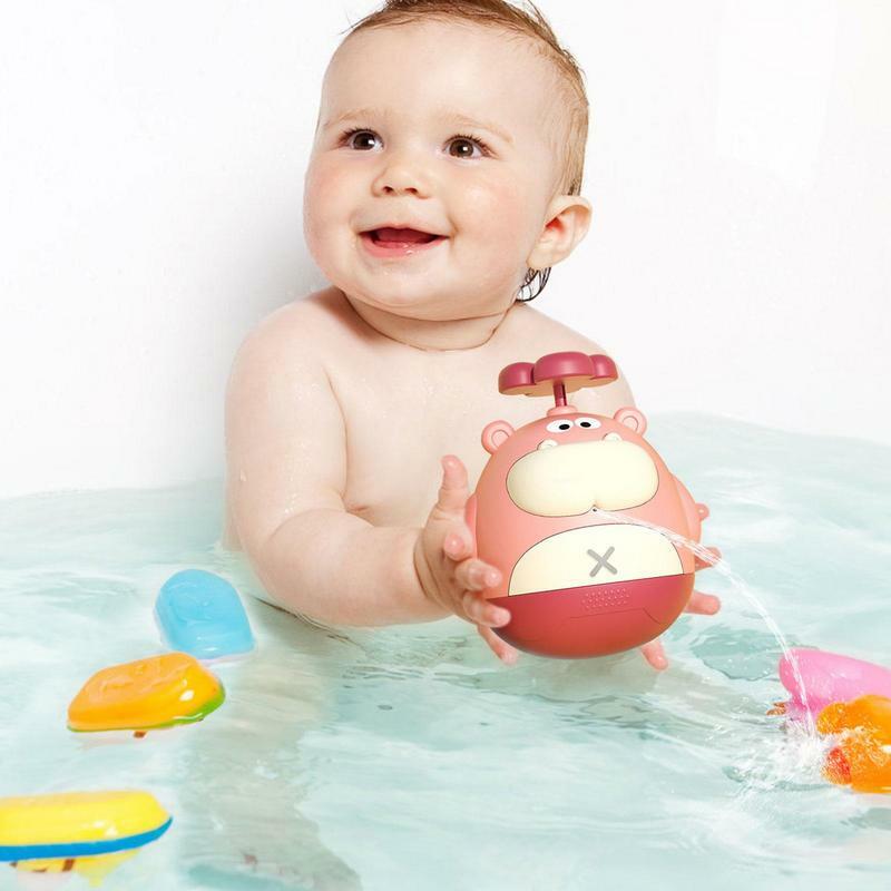 Bath Fountain Toy 360 Degree Swing Hippo Shape Baby Bath Toys Baby Bathtub Water Toys Kids Cognitive Development Bathtime Toys