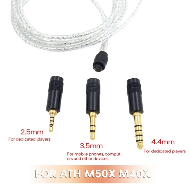 T8WC Ganti Kabel Anda yang Hilang atau Rusak dengan Kabel Headphone Andal ini untuk Headphone Technica ATH-M50X M40X M70X