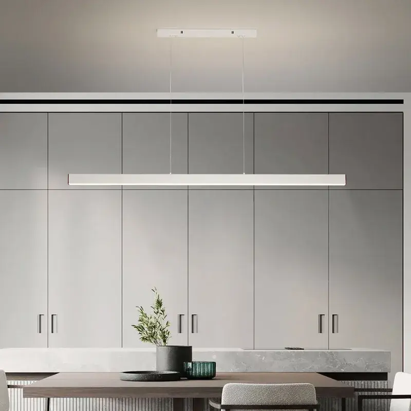 Italienische kreative Minimalismus Linie Aluminium Kupfer Kronleuchter Restaurant Küche Studie Pendel leuchte moderne LED-Beleuchtung Wohnkultur