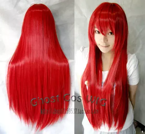 Wig Cosplay panjang lurus, wig gambar mode kualitas tinggi baru 60cm/80cm/100cm