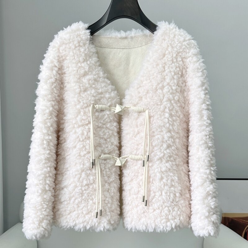 Aorice Women Genuine Sheep Shearing Design Soft Jacket Wool Fur Winter Warm Fashion New Coat CT341