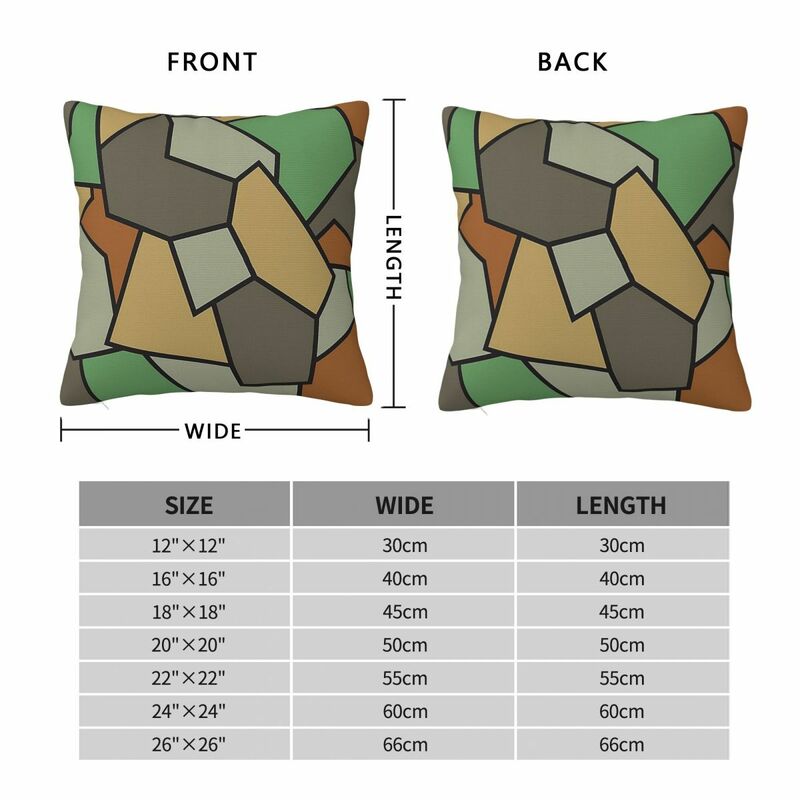 WW1 Camouflage Square Pillowcase Polyester Pillow Cover Velvet Cushion Decor Comfort Throw Pillow For Home Sofa
