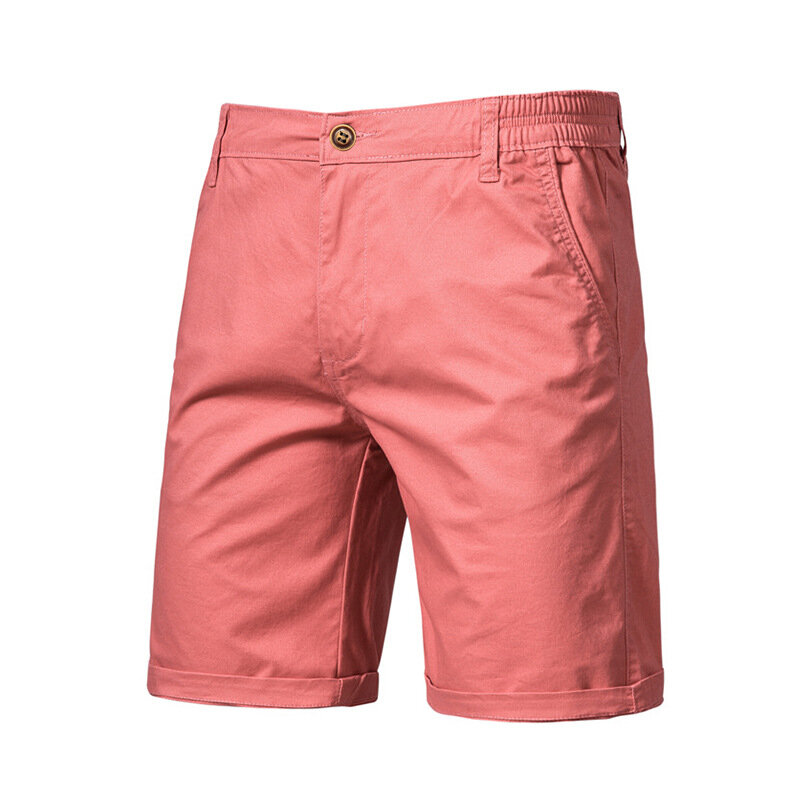 Bermuda de praia com cintura elástica masculina, shorts de ginástica 100% algodão, casual e social para negócios, masculino, novo, verão