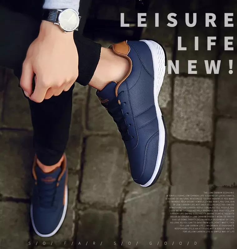 2023 Nieuwe Mode Heren Sneakers Voor Heren Casual Schoenen Ademend Veters Heren Casual Schoenen Lente Lederen Schoenen Heren Chaussure Homme