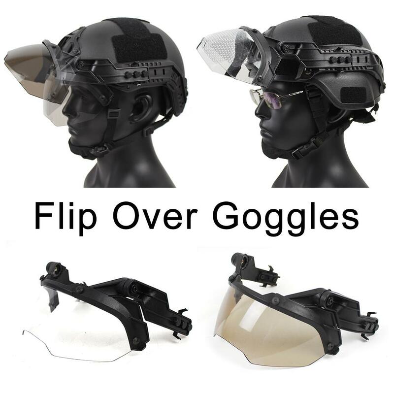 Gafas para casco táctico MICH 2000, visera transparente antidisturbios para Airsoft, Paintball CS, juegos de guerra, deportes al aire libre