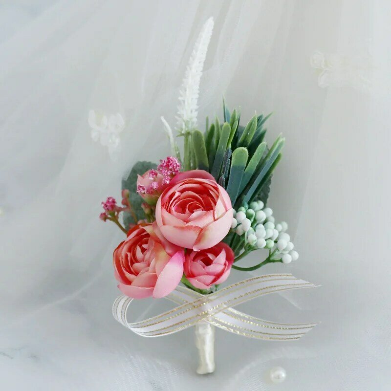 웨딩 바스트 유럽 신랑 신부 플랩 시뮬레이션 티 버드, 신부 들러리 그룹 손목 꽃 웨딩 도매