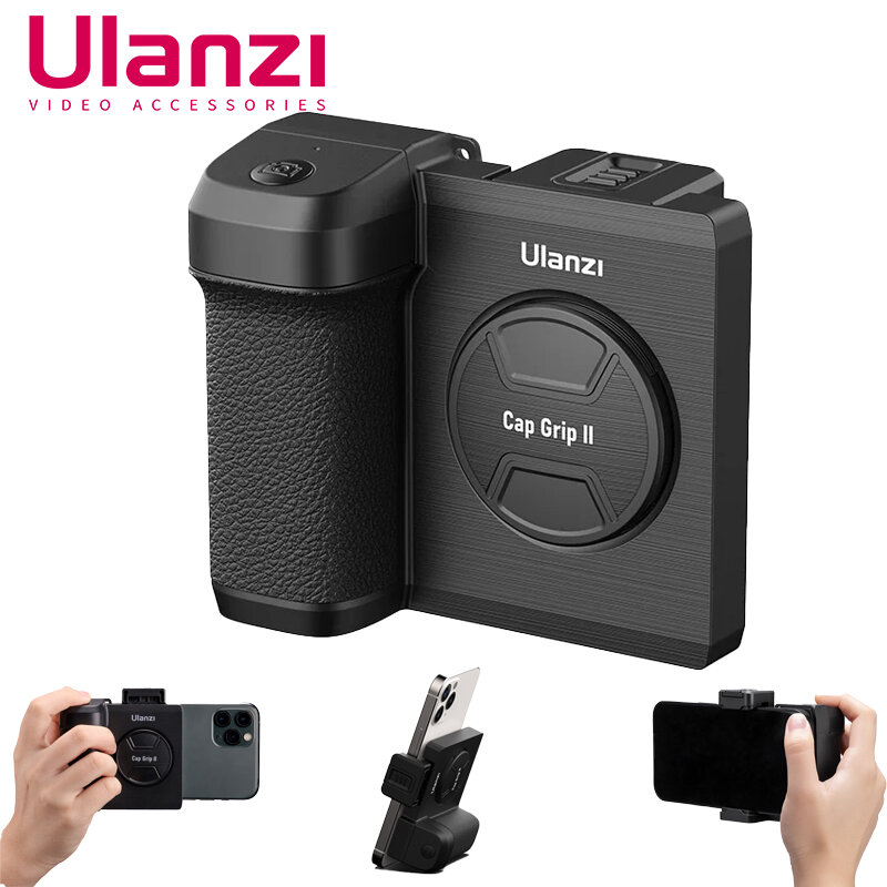 Ulanzi-potenciador de Selfie portátil CapGrip II para teléfono inteligente, Control remoto por Bluetooth, obturador de teléfono para iPhone y Android
