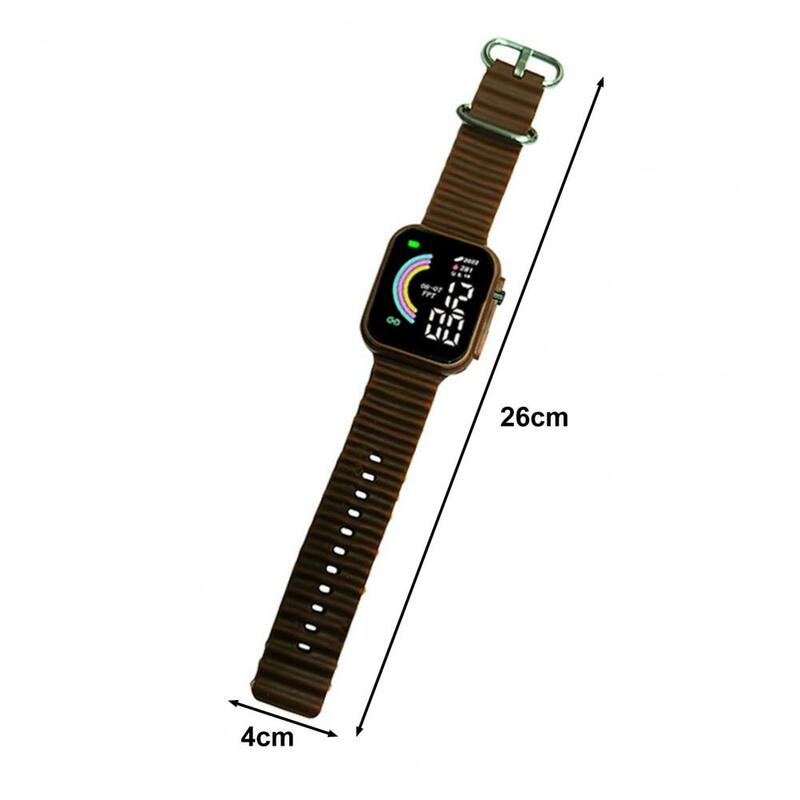 Elektroniczny zegarek LED kwadratowa tęcza tarcza do zegarka dzieci studentów cyfrowy zegarek casualowe zegarki sportowe prezent urodzinowy