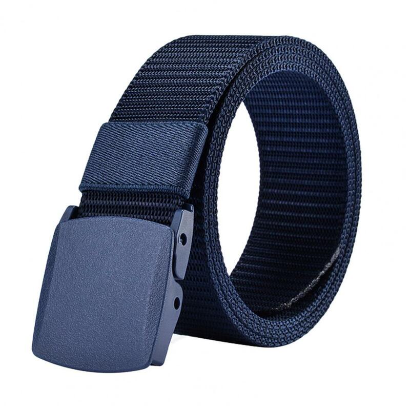Cinturón de nailon con hebilla cuadrada ajustable para hombre, cinturón ligero táctico para deportes al aire libre, 125cm