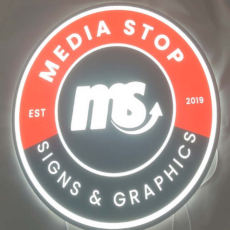 Kustom 3D akrilik penuh huruf iklan LED, pencahayaan dua sisi logo akrilik tanda toko bisnis