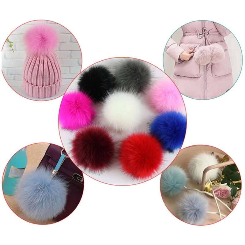Boule pompons pelucheux artificiels multicolores, pompons pelucheux pour le tricot, tissage, pull, gants, décoration
