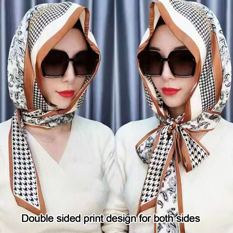 女性用リボン付きヒジャーブスカーフ,日焼け止めターバン,イスラム教徒の帽子