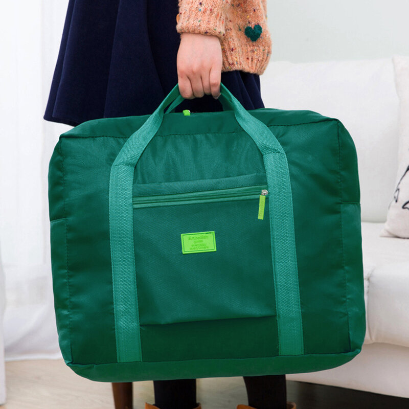 Bolsa de almacenamiento de viaje con cremallera, bolsa plegable impermeable, organizador de equipaje de gran capacidad, bolsa de lona de viaje