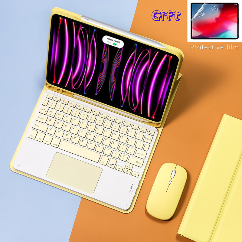 Keyboard Wireless Mouse Magic untuk iPad Pro 11 Casing 2021 2020 Air 4 10.2 Generasi Ke-9 Casing Mini 6 Air 2 Bluetooth Keyboard