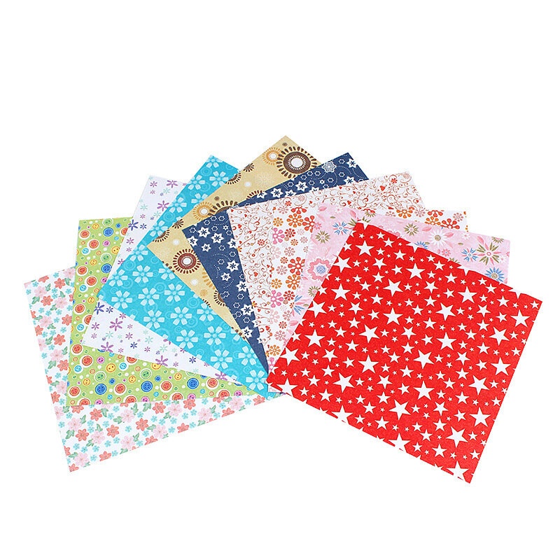 사각형 꽃무늬 천 종이 크레인, 종이 접기 패턴, DIY 수제 종이, 단면 인쇄 컬러 용지, DIYZ014, 14.5cm