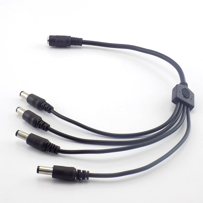 Gakaki 1 Pc Wholesale 2.1*5.5Mm 1 Female To 4 Male Splitter Plug Cable Surveillance Dc Power Supply 12V For Cctv Video Camera