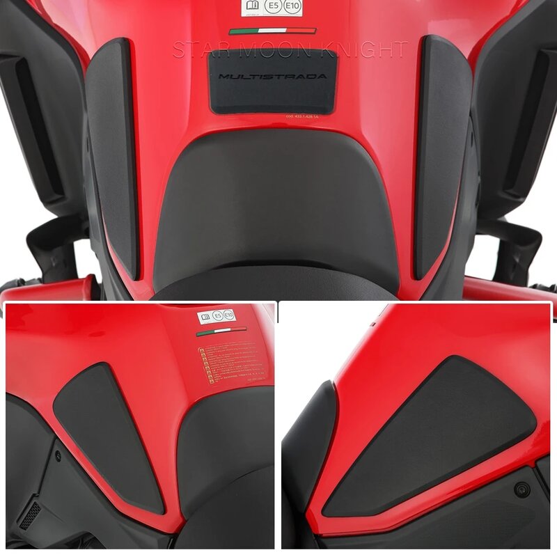 For Ducati Multistrada V4 S V4s 2021 2022 2023- Motorcycle Side Fuel Tank Pads Protector Stickers Decal Gas Knee Grip Traction