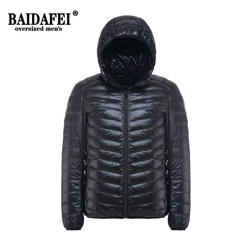 Jaket Hoodie ukuran Plus, jaket hoodie Puffer, jaket hoodie Mode 2023, mantel pria baru 90%, bisa dikemas warna putih bebek bawah