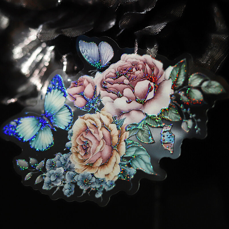 5 листов цветок бабочка наклейки на Материал летающие тени украшения DIY школьные принадлежности книга бумага Скрапбукинг 112*94 мм