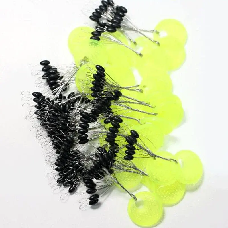 Bóia de borracha preta para pesca com mosca, 60pcs, grupo 10, feito de silicone, com rolha oval