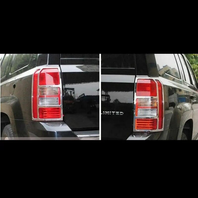 Chrome cauda luz capa guarnição conjunto para jeep patriot 2007-2017