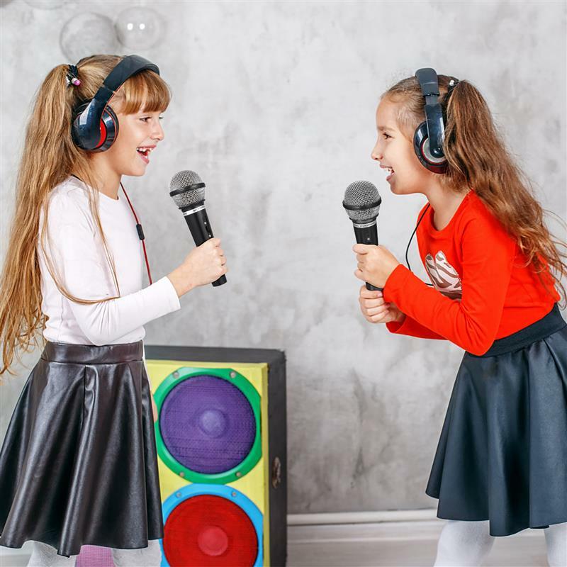 Mainan mikrofon anak, mainan mikrofon anak palsu micplastik kostum bermain Karaoke simulasi mikrofon pesta balita