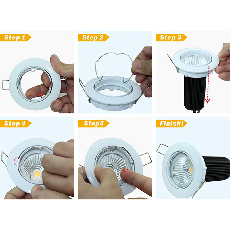1PC MR16 MR11 staffa per tazza luminosa anello per scheda faretto da incasso lampada a molla lampada ad anello con Clip a molla lampada a Clip fissa luce a LED