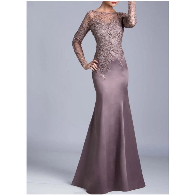 Long Evening Dresses Full Sleeve Mother Of The Bride Dresses Mermaid  Prom Dresses 2024 Formal Cocktail Gown فساتين الحفلات