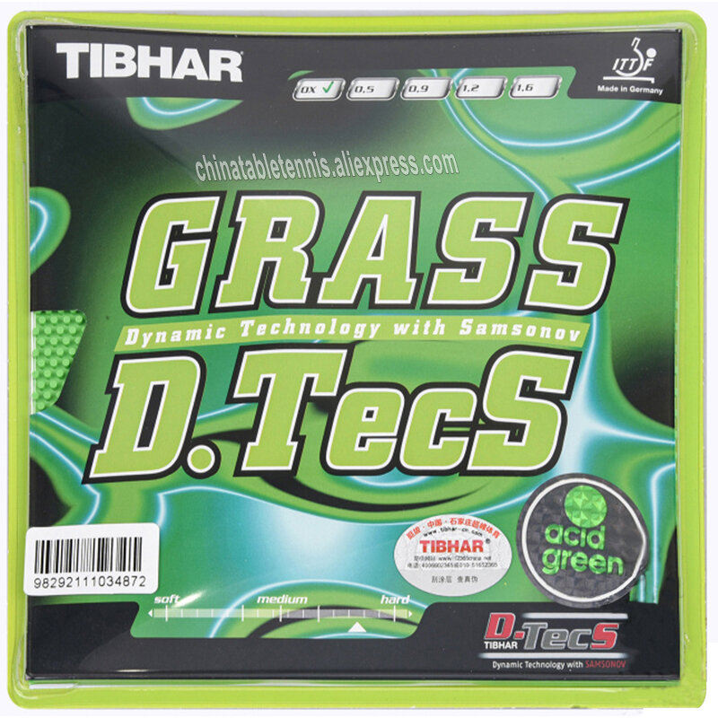 Tibhar GRASS D.TECS-raquetas de tenis de mesa de goma y Goma, sin esponja, xo